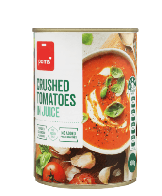 Pams Crushed Tomatoes In Juice 400g