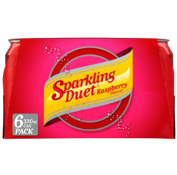 Schweppes Sparkling Duet Raspberry Soft Drink Cans 6 x 330ml