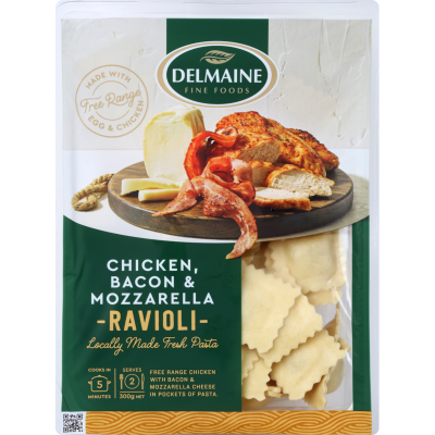 Delmaine Chicken Bacon & Mozzarella Ravioli 300g