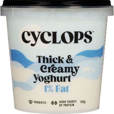 Cyclops 1% Fat Thick & Creamy Yoghurt 750g