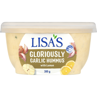 Lisa's Gloriously Garlic Hummus With Lemon 380g