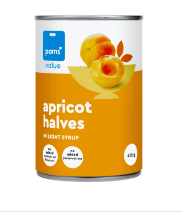 Pams Value Apricot Halves In Syrup 410g