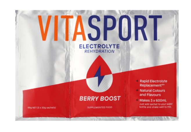Vitasport Electrolyte Rehydration Berry Boost Electrolyte Drink Base 3 x 33g