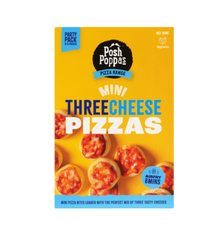 Posh Poppas Three Cheese Mini Pizzas 350g