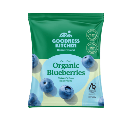 Goodness Kitchen Certified Organic Blueberries 400g