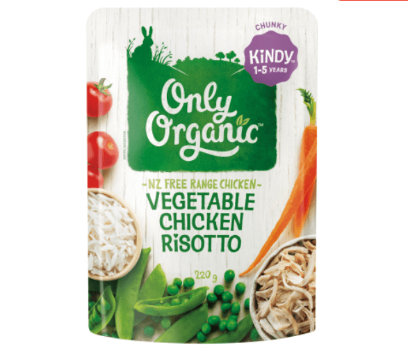 Only Organic Kindy Vegetable Chicken Risotto 1-5 Years 220g