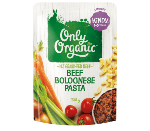 Only Organic Kindy Beef Bolognese Pasta 1-5 Years 220g