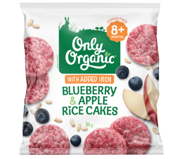 Only Organic Blueberry & Apple Rice Cakes 8+ Months 35g