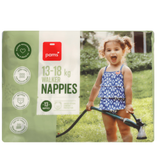 Pams Nappies 13-18kg Walker 13pk