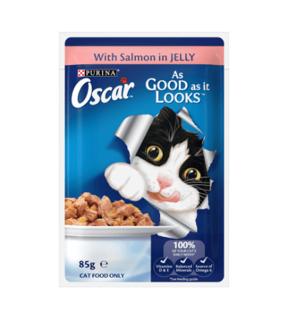 Purina Oscar Adult Salmon Jelly Wet Cat Food Pouch 85g