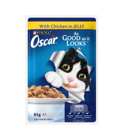 Purina Oscar Adult Chicken Jelly Wet Cat Food Pouch 85g