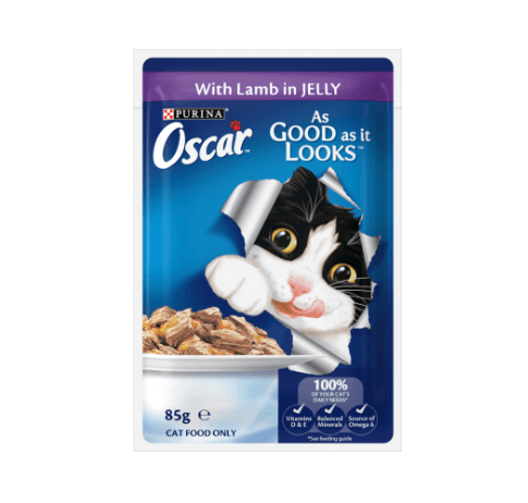 Purina Oscar Adult Lamb Jelly Wet Cat Food Pouch 85g