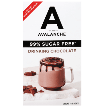 Avalanche 99% Sugar Free Drinking Chocolate Sticks 10 x 20g