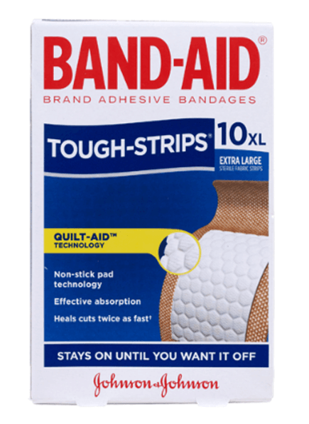 Band-Aid Tough-Strips Extra Large Sterile Fabric Strips 10pk