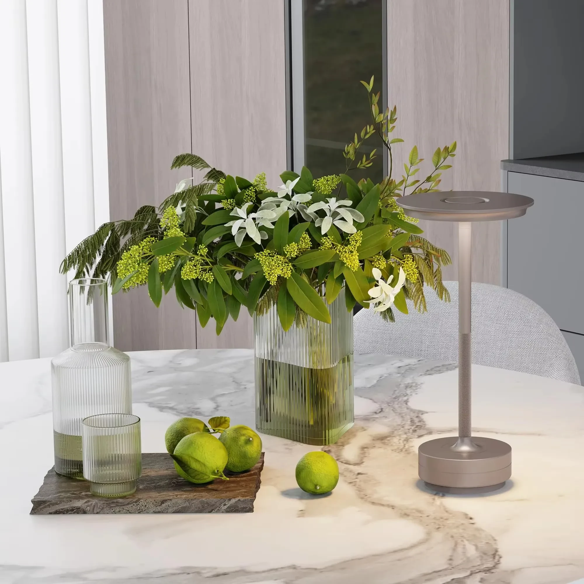 Metallic Cordless Rechargeable Waterproof Table Lamp
