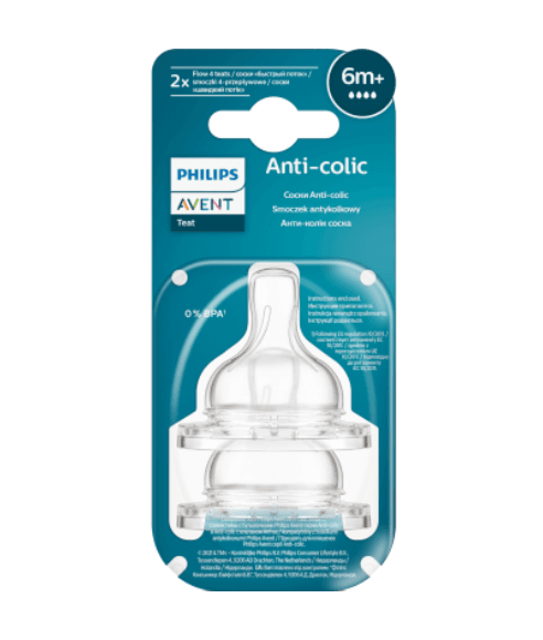 Philips Avent Anti-Colic Fast Flow Teats 6+ Months 2pk
