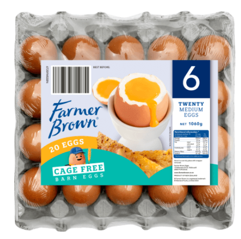 Farmer Brown Cage Free Barn Size 6 Eggs 20pk