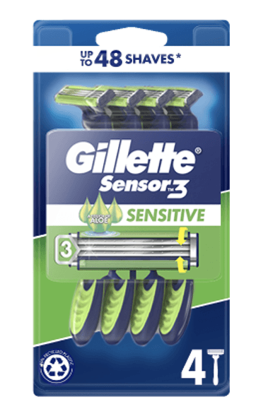 Gillette Sensor3 Sensitive Disposable Razors 4pk
