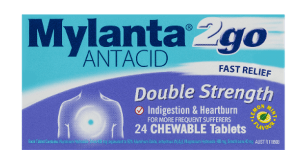 Mylanta 2Go Double Strength Chewable Tablets 24pk