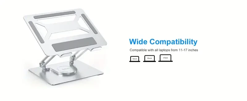 Adjustable Laptop Stand for Desk with 360° Rotating Base