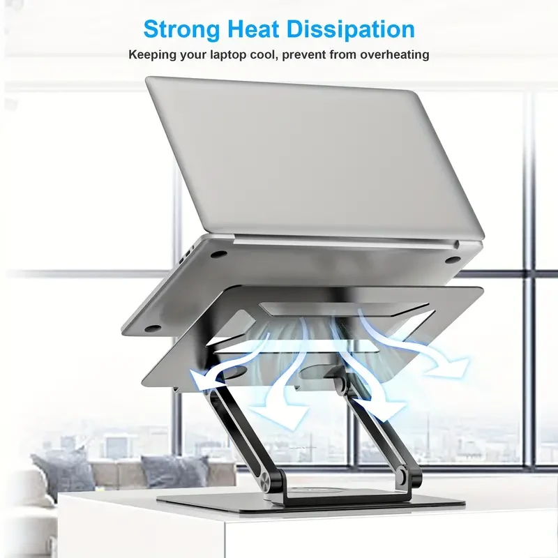 Adjustable Laptop Stand for Desk with 360° Rotating Base