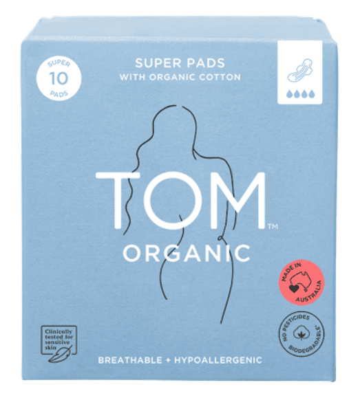 Tom Organic Organic Super Pads With Wings 10pk