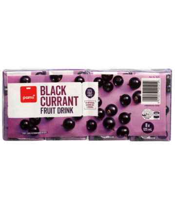 Pams Blackcurrant Fruit Drink 8 x 125ml