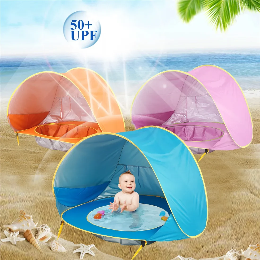 UV-Proof Beach Tent with Integrated Pool