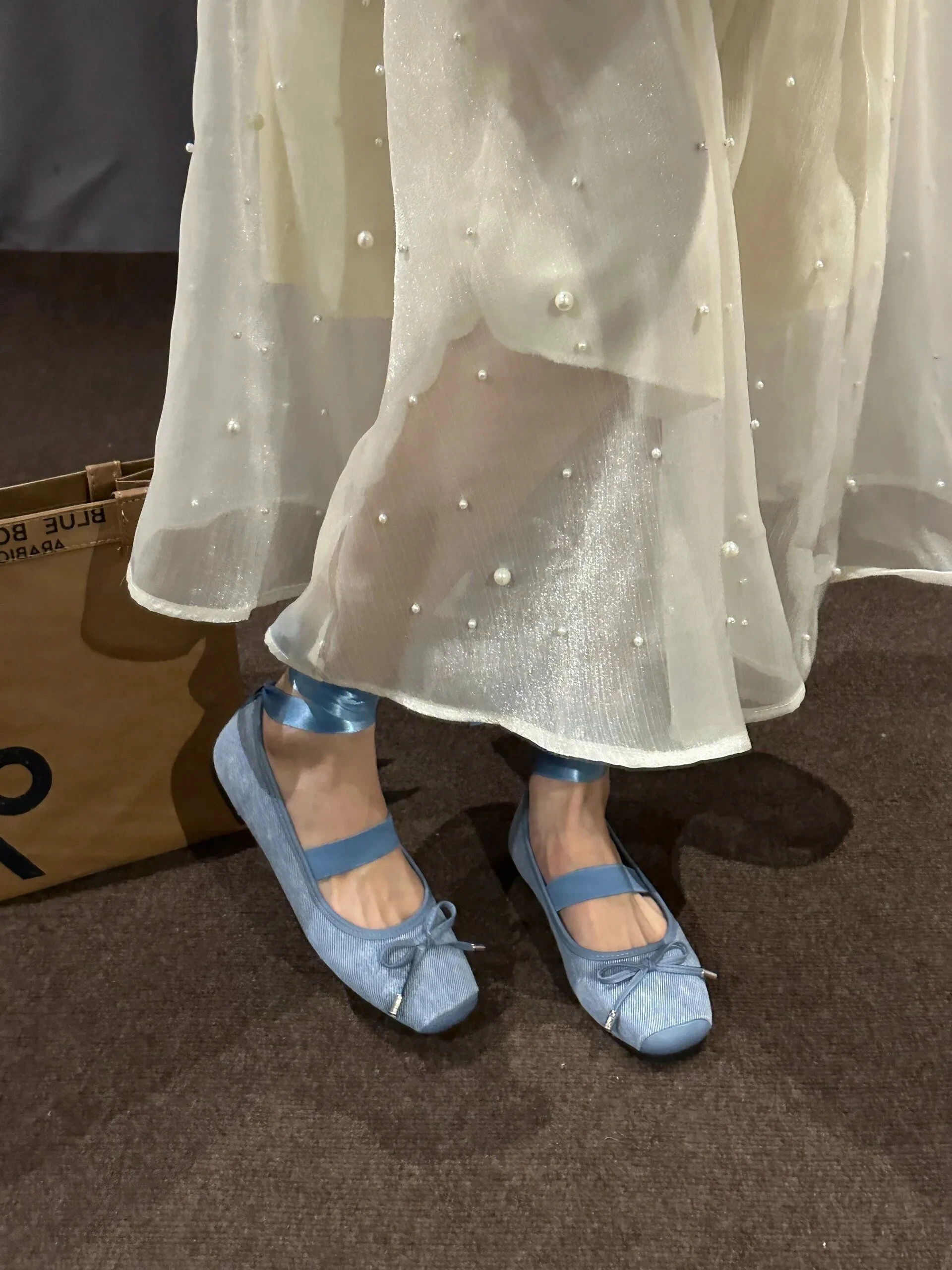 Blue Ballet Flats