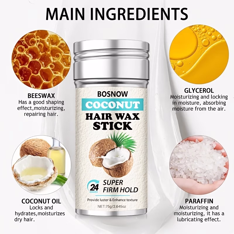 BOSNOW 75G Coconut Hair Wax Stick
