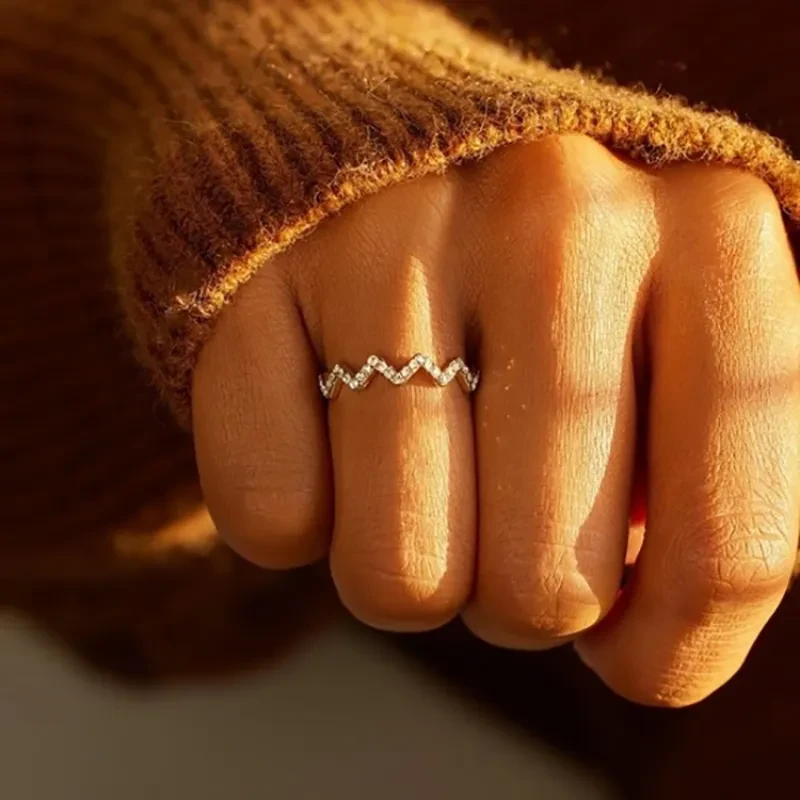 Highs and Lows Wave Ring