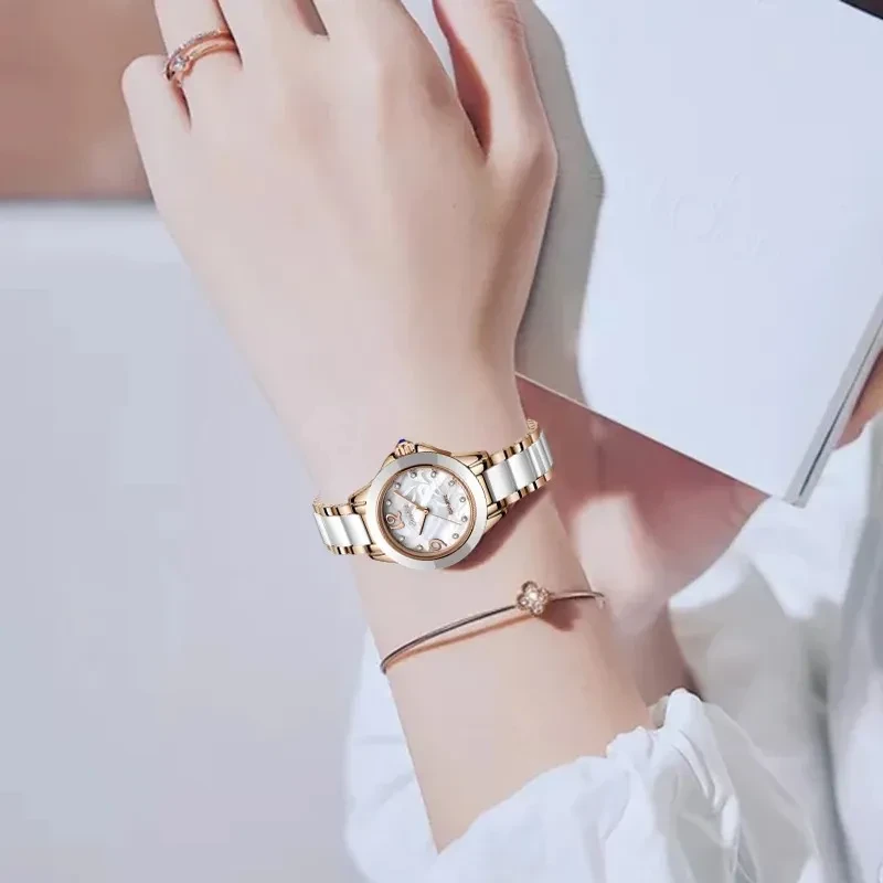Sunkta Ceramic Ladies Watches Exquisite High-end Watches