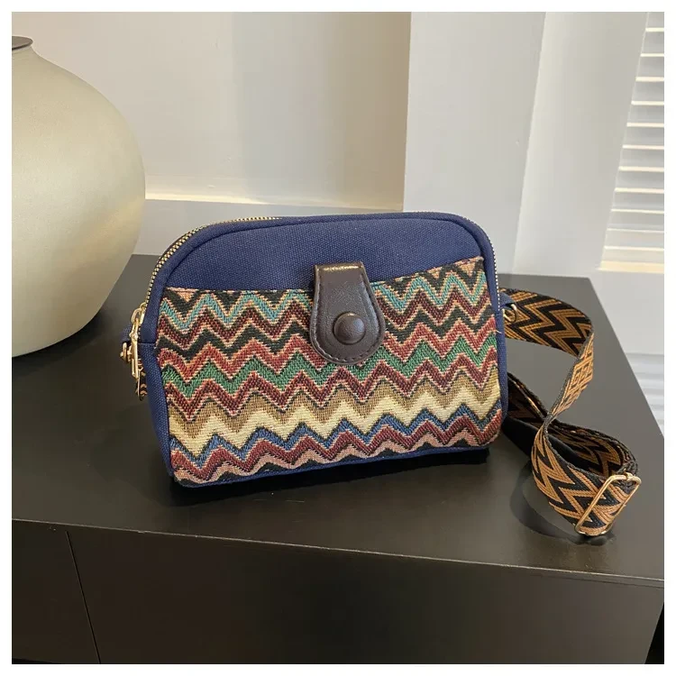 Ethnic-style Striped Single-shoulder Womens Bag