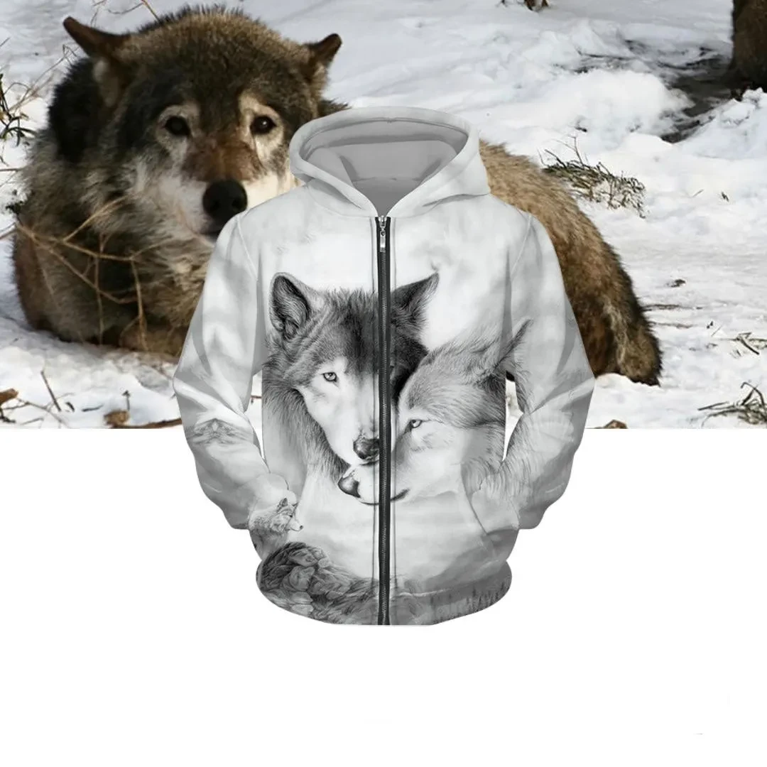 Hoodie Zipper Wolf 3D Printed