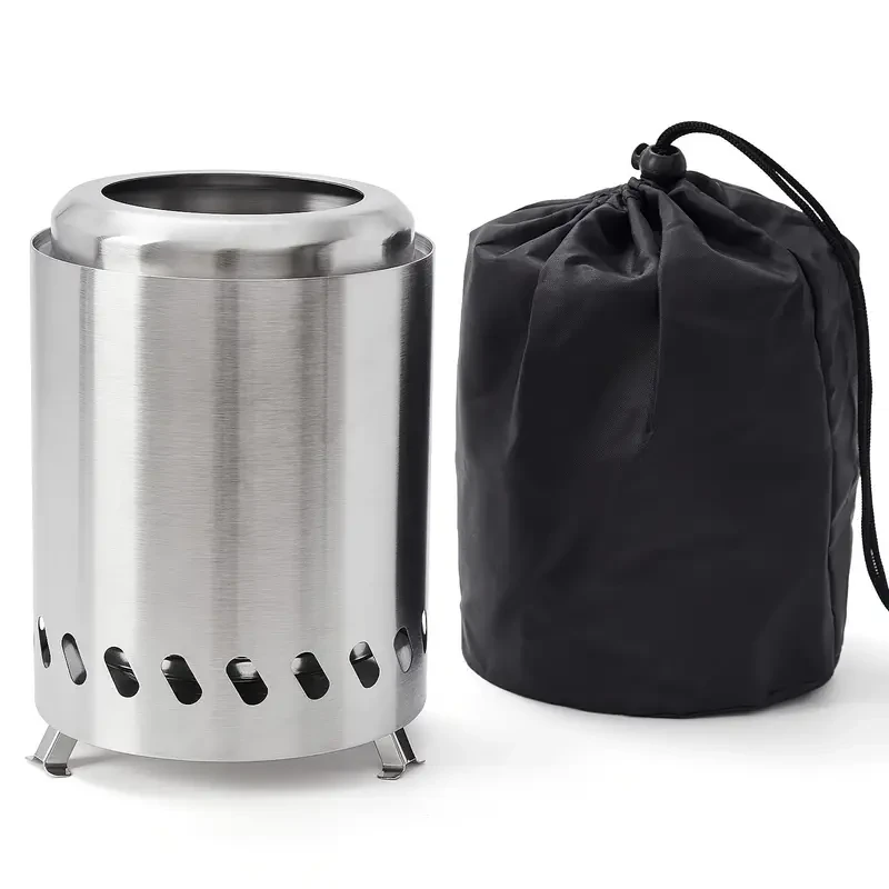 Mini Tabletop Fire Pit for Smores - Stainless Steel, Portable with Carry Bag