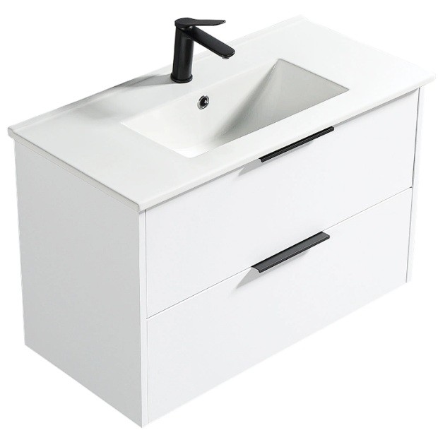 Nova Wall Vanity with Ceramic Top 600mm - Norway White