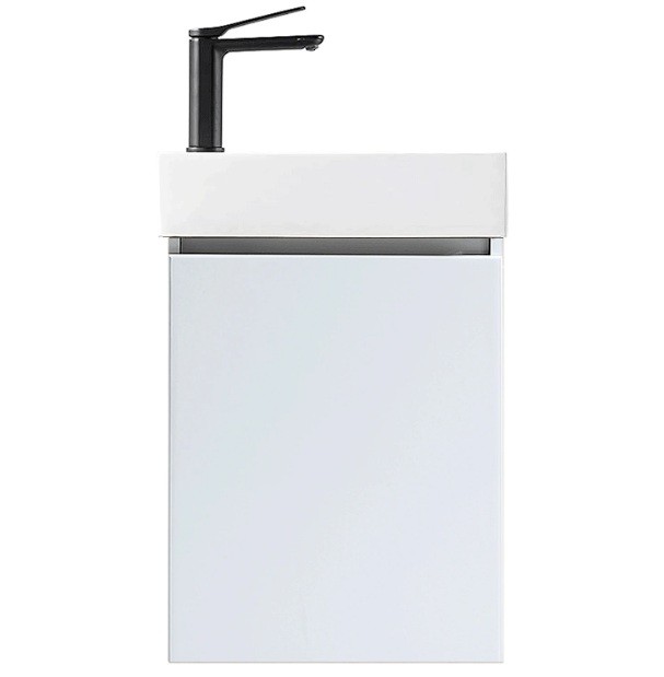 Brooklyn Wall Vanity with Stone Resin Top White Gloss - 400mm