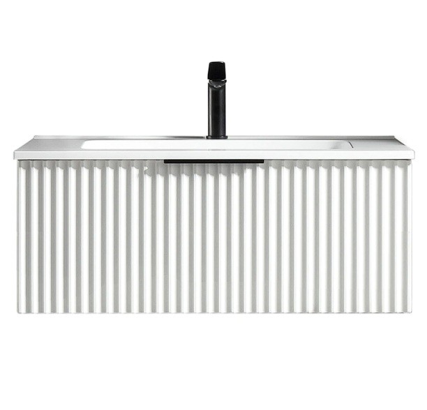 Coast Fluted Wall Vanity with Arc Top 800mm - Moonlight White