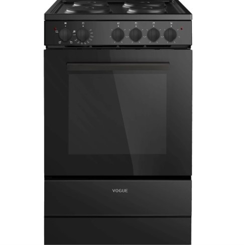 Vogue Freestanding Oven 50cm with Hotplates - Black