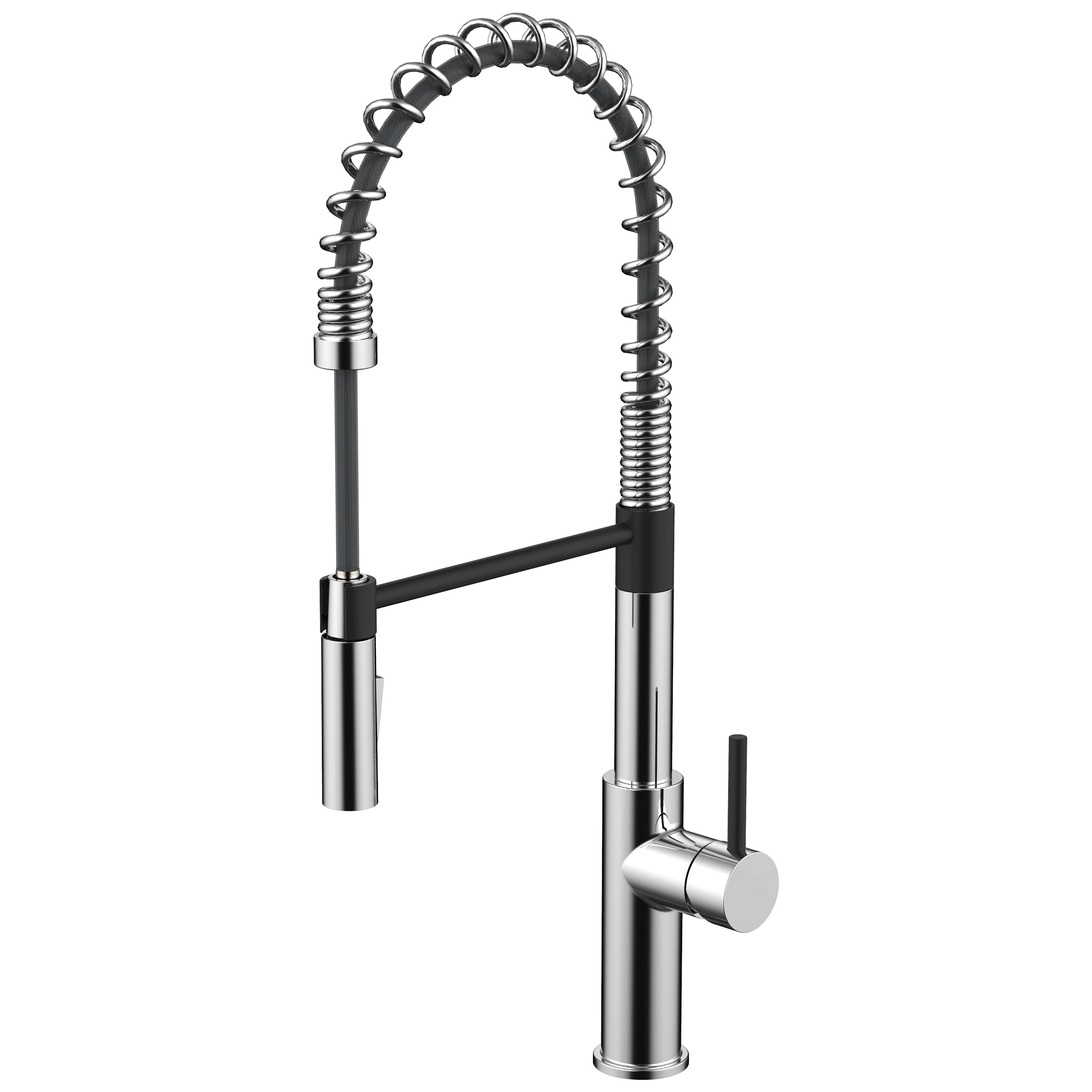 KLÄSSICH Küche Spring Pullout Sink Mixer - Black & Chrome