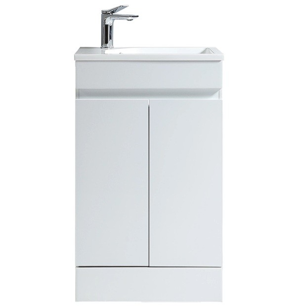 Vogue Maia Floor Vanity 500mm with Basin - White