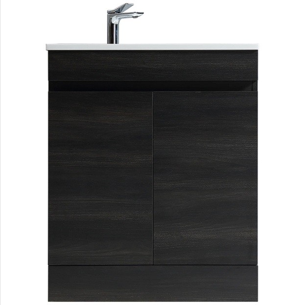 Vogue Maia Floor Vanity 700mm with Basin - Black Woodgrain