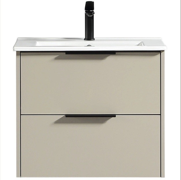 Nova Wall Vanity with Ceramic Top 800mm - Moonlight Grey