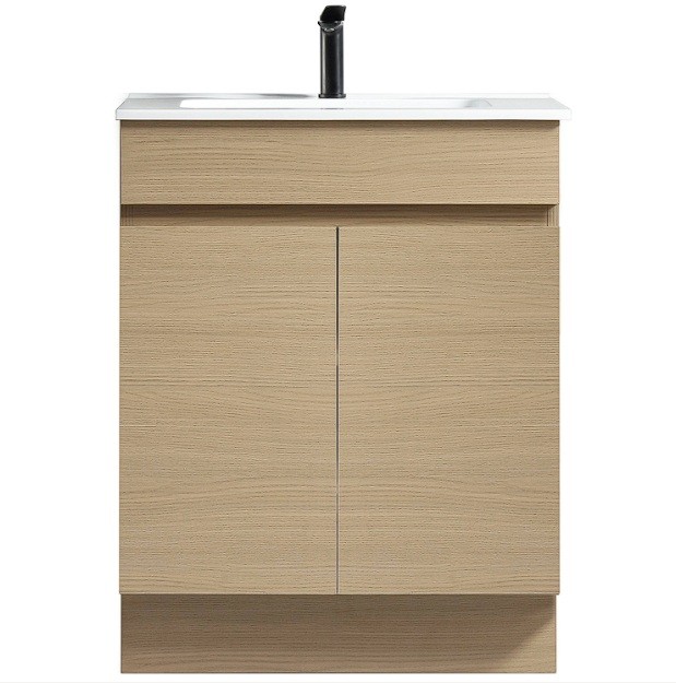 Novo Natural Oak Floor Vanity with Classic Top - 600mm