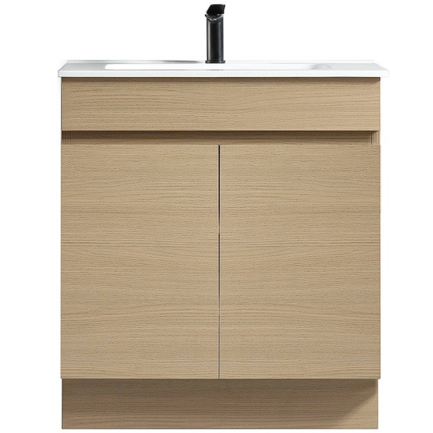 Novo Natural Oak Floor Vanity with Classic Top - 750mm