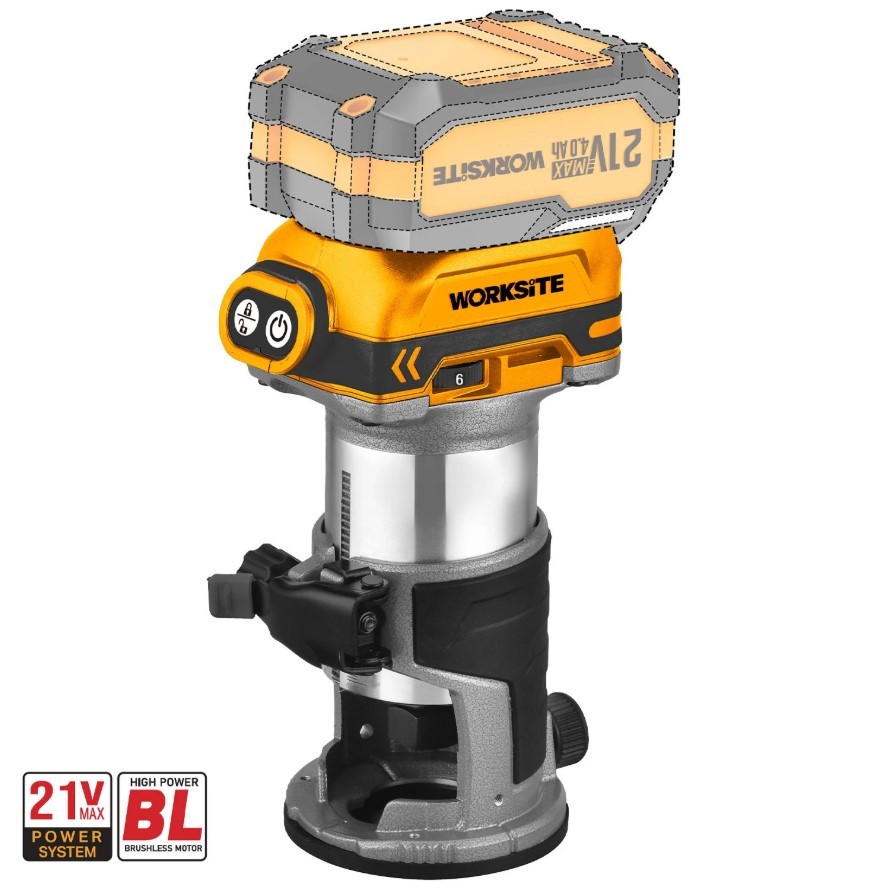 Brushless Compact Router 21V - SKIN ONLY - EXCLUDES BATTERY AND CHARGER