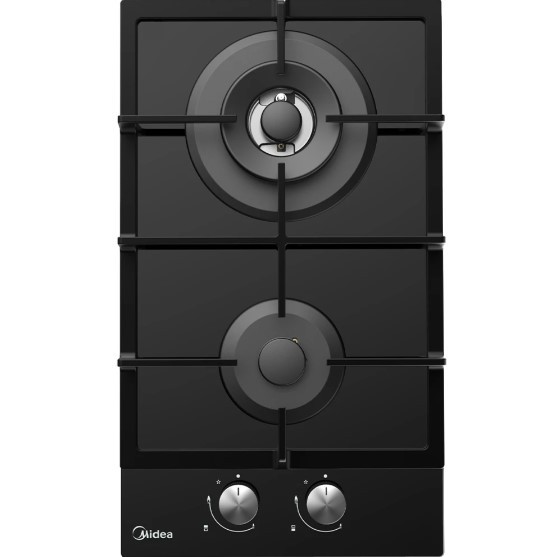 Midea Gas Cooktop 30cm with 2 Burners Black