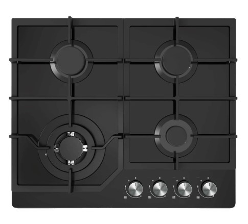 Midea Gas Cooktop 60cm Black Glass - Horizontal Controls