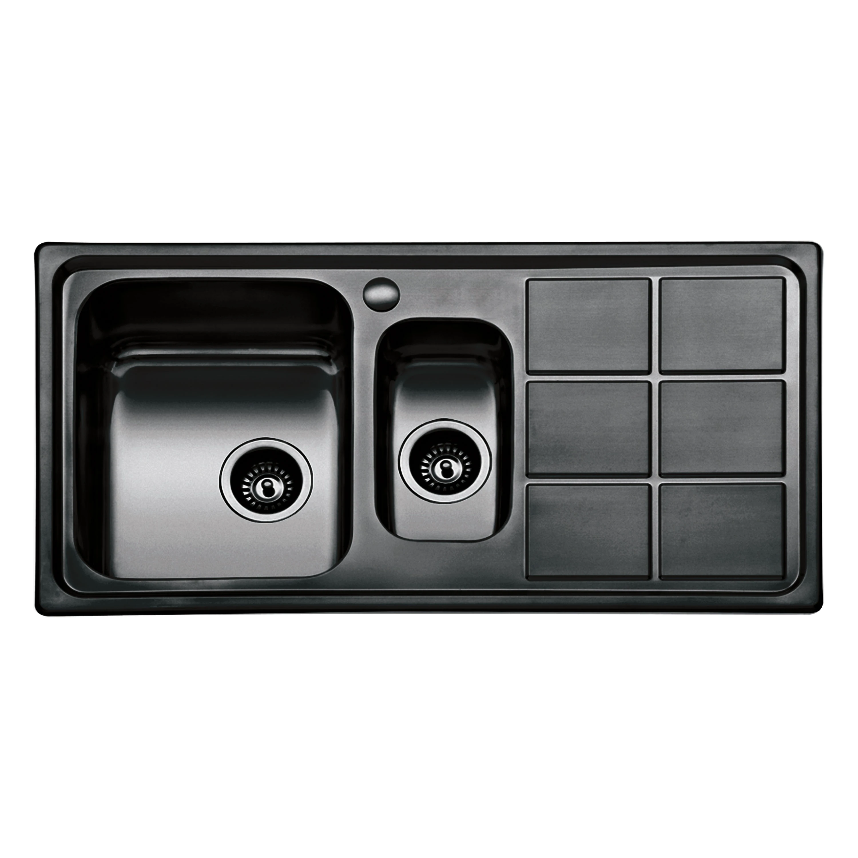Avenue Double Bowl Sink Insert Black Stainless Steel 970 x 500 x 0.8mm