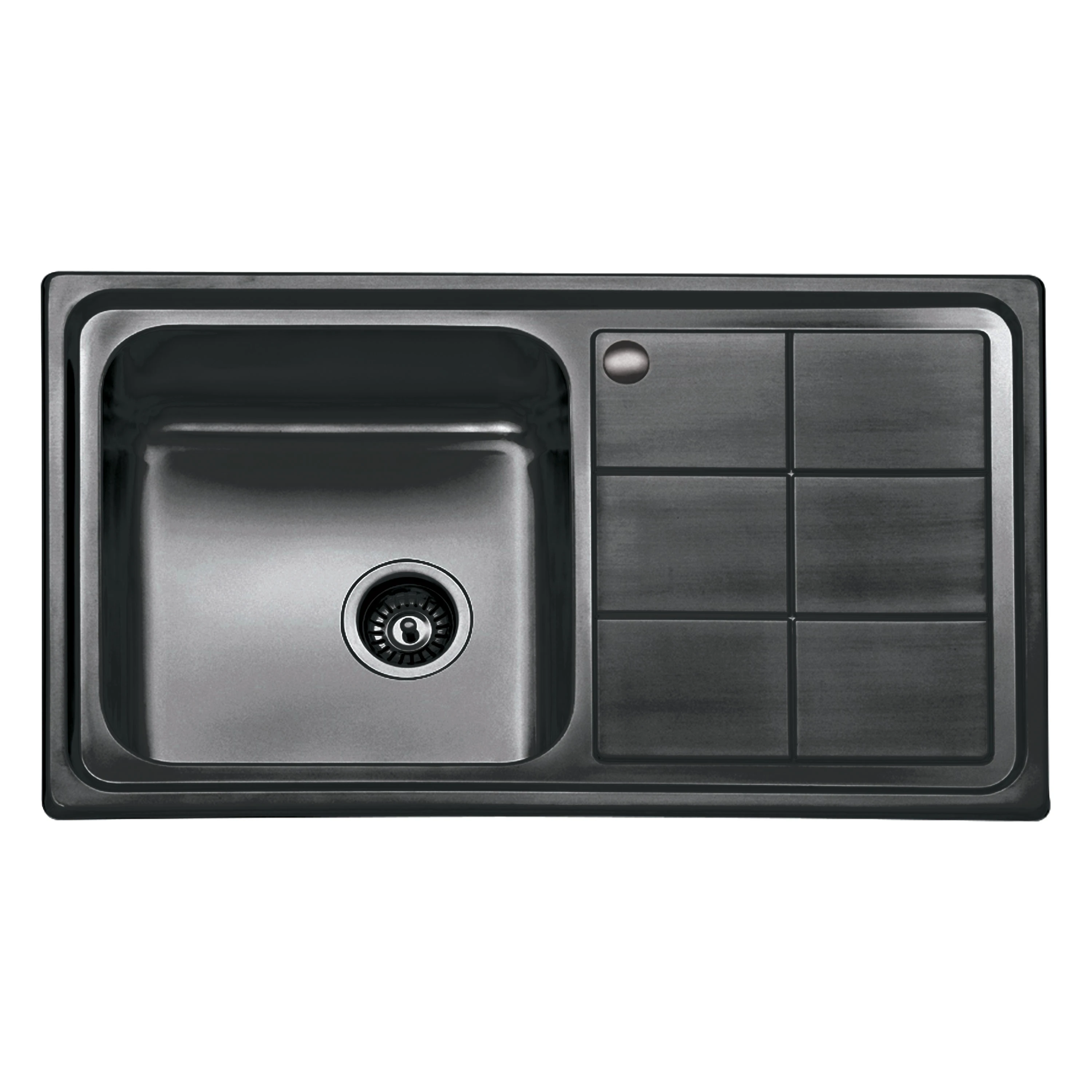 Avenue Sink Insert Black Stainless Steel 860 x 500 x 0.8mm Left Hand Bowl